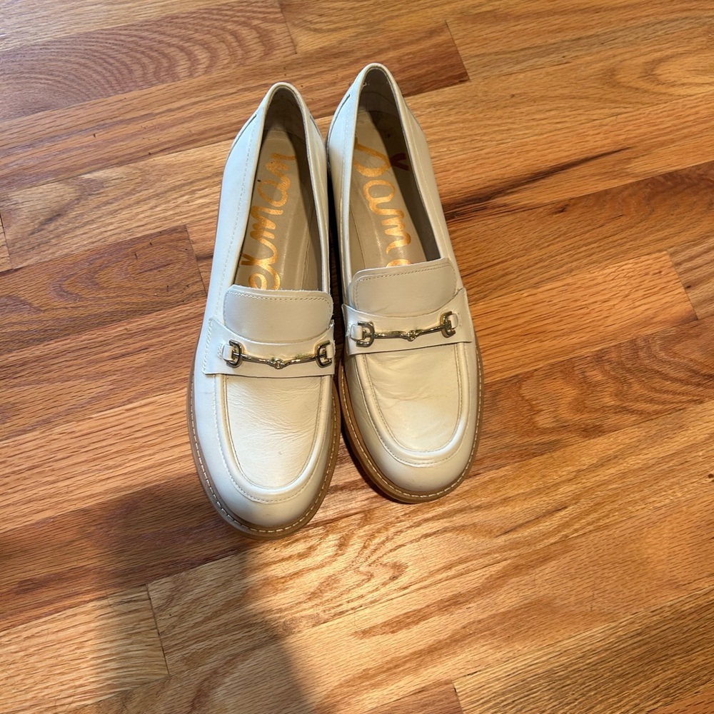 Sam Edelman Cream Flats with Horsebit Detail - Picture 2 of 3